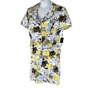 Tahari Arthur S Levine NWT18 Floral 2 Piece Set Short Sleeve Blazer Skirt Office
